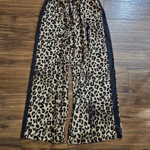 Leopard Print Wide-Leg Pants